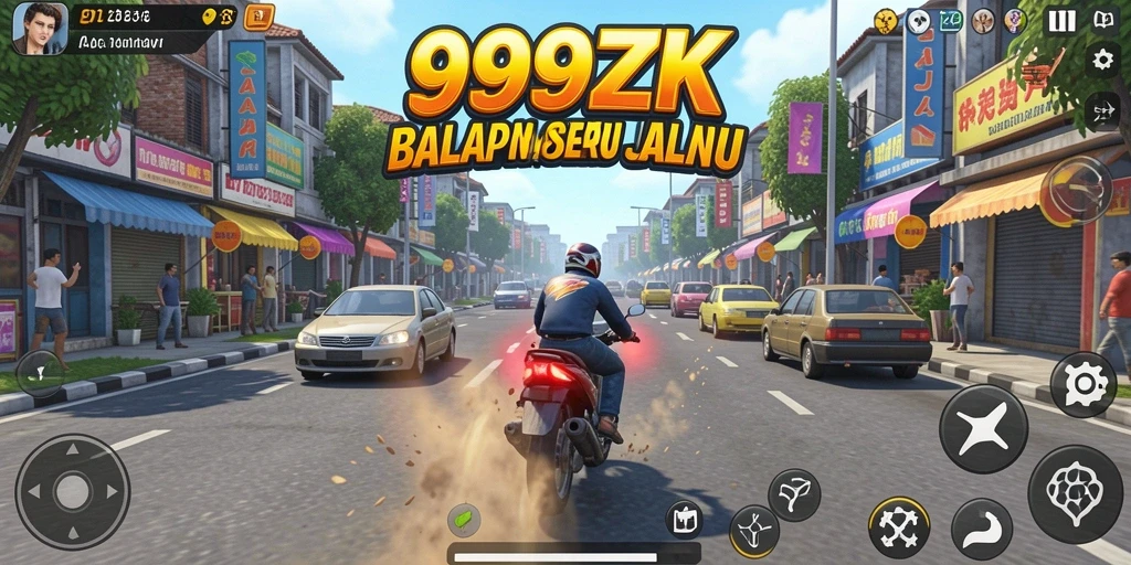Gameplay balapan yang menegangkan di 999ZK dengan grafis yang menakjubkan.