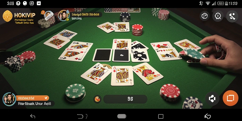 Tampilan gameplay HOKIVIP yang menampilkan suasana Gaple yang seru.