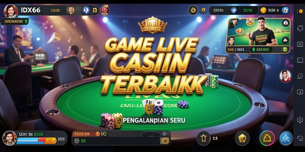 Tampilan gameplay Live Casino yang mendebarkan di IDX66.