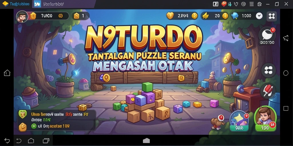 Tampilan seru dari gameplay N9TURBO yang penuh tantangan puzzle.