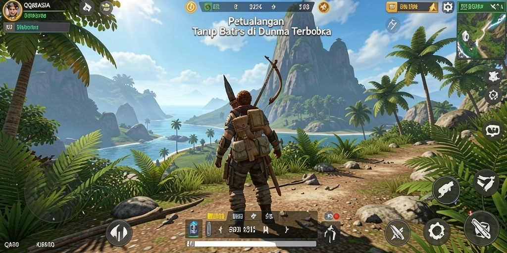 Screenshot gameplay <strong>QQ88ASIA</strong> menunjukkan petualangan seru di dunia terbuka.