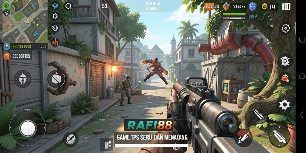 Tampilan gameplay seru RAFI88 dengan aksi TPS yang menegangkan.