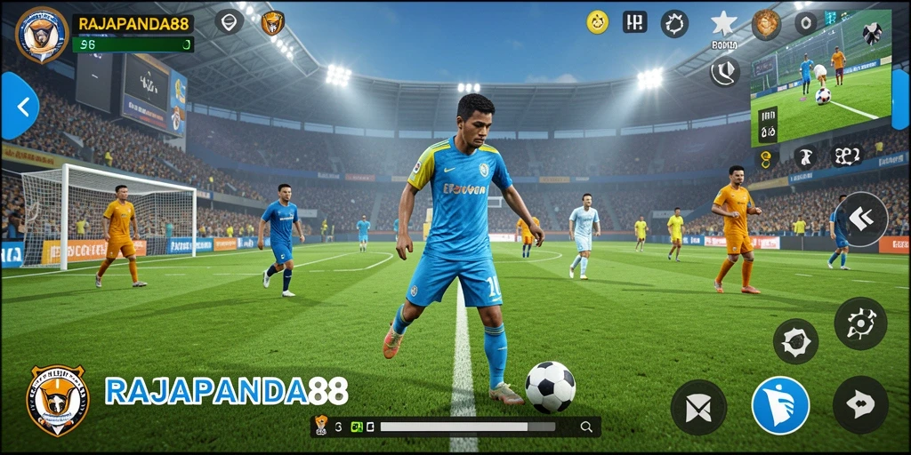 Tangkapan layar utama menunjukkan aksi mendebarkan dalam gameplay Football.