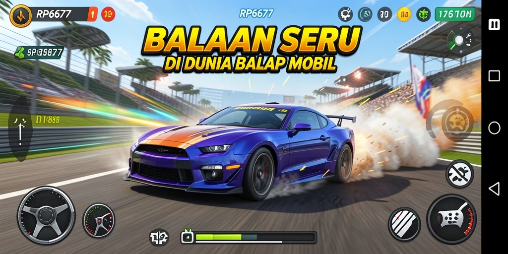 Gameplay menarik RP6677 dengan aksi balap yang seru.