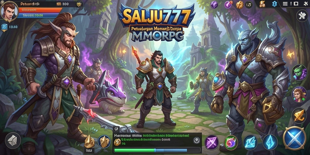 Screenshot menampilkan aksi seru dalam petualangan MMORPG SALJU777.